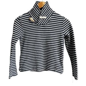 Crewcuts Nautical Striped Navy Cream Cotton High Neck Sweater Size 10